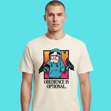 Naota Nandaba Obedience Is Optional Anime Gun Tee