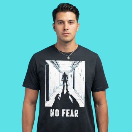 No Fear Inspirational Motivational Courage Graphic Tee