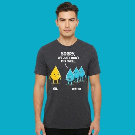 Oil And Water Sorry We Just Don't Mix Science Humor Tee
