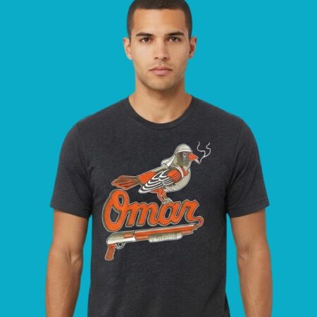 Omar Smoking Baltimore Orioles Parody Logo Fan Tee