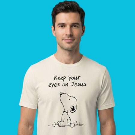 Peanuts Snoopy Keep Your Eyes On Jesus Faith Tee