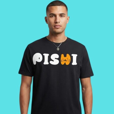 Pishi Cat Cute Kawaii Kitty Logo Graphic Tee