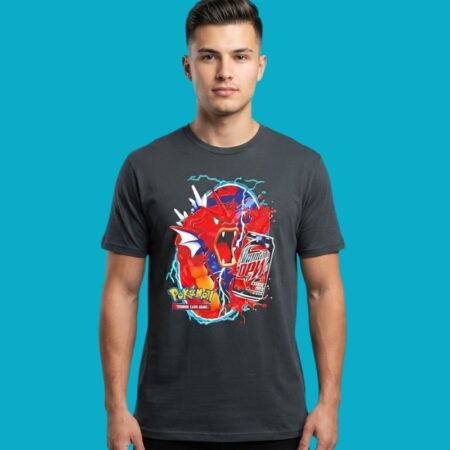 Pokémon TCG Gyarados Mountain Dew Code Red Parody Tee