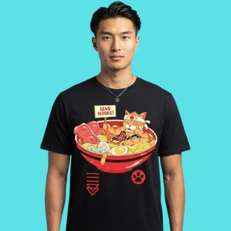 Send Noods Japanese Ramen Cat Noodle Lover Tee