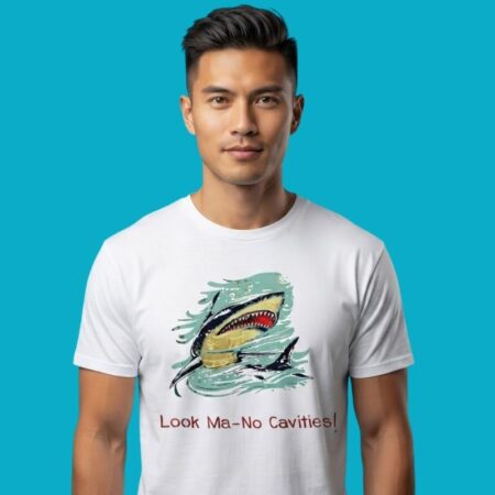 Shark Look Ma No Cavities Funny Dental Humor Tee