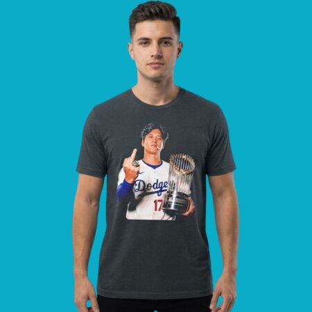 Shohei Ohtani Dodgers World Series Champions Trophy Tee