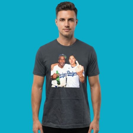 Shohei Ohtani & Jackie Robinson Dodgers Beer Smoking Tee