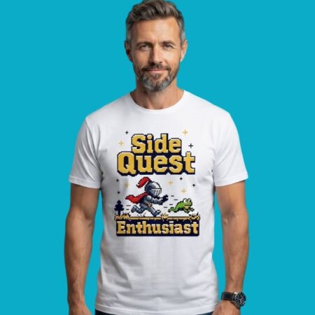 Side Quest Enthusiast Pixel Art RPG Gamer Graphic Tee