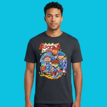 Sixers Philadelphia Basketball Rugrats Characters Graphic Tee