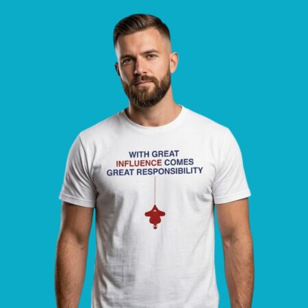 Spider-Man With Great Influence Comes Responsibility Graphic Tee