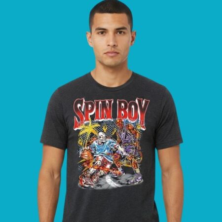 Spin Boy Basketball Skeleton Streetball Graphic Tee
