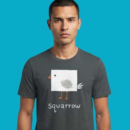 Squarrow Bird Square Pun Cute Geometric Animal Tee
