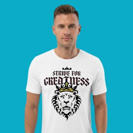 Strive For Greatness Lion King Crown LeBron James Quote Tee