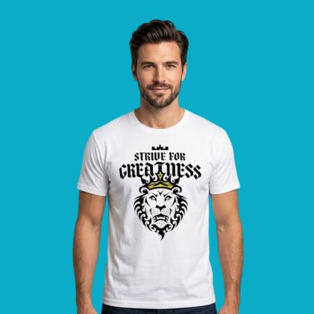 Strive For Greatness Lion King Crown LeBron James Quote Tee