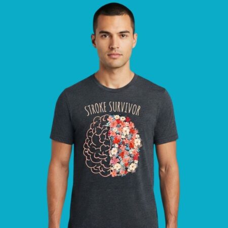 Stroke Survivor Brain With Flowers Floral Medical Tee