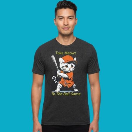 Take Meowt To The Ball Game Cat Baseball Lover Tee