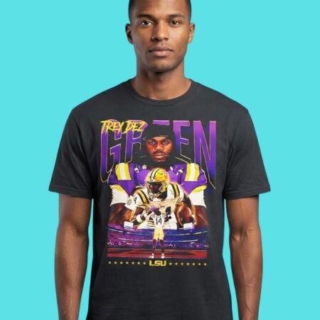 TreyDez Green LSU Tigers Football Player Portrait Tee