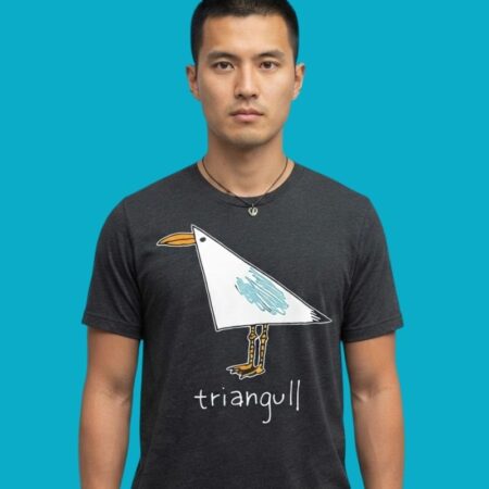 Triangull Seagull Triangle Bird Pun Minimalist Tee
