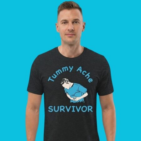 Tummy Ache Survivor Relatable Humor Graphic T-Shirt