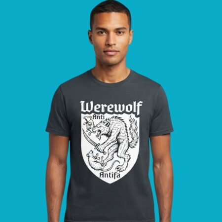 Werewolf Anti-Antifa Political Satire Graphic Tee