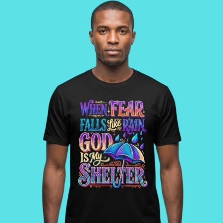 When Fear Falls Like Rain God Is My Shelter Christian Tee