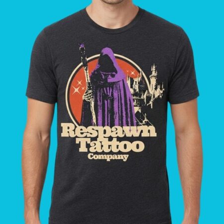 Wizard Respawn Tattoo Company Grim Reaper Castle Graphic Tee