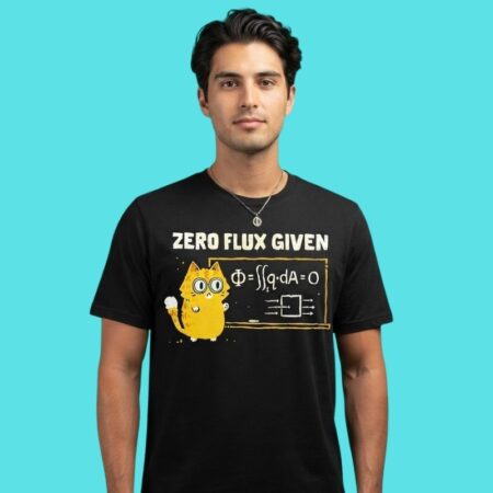Zero Flux Given Physics Science Math Cat Humor Tee